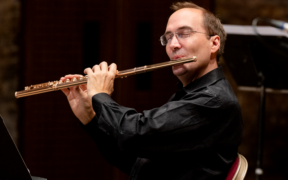 Principal Flautist Samuel Coles in performance.