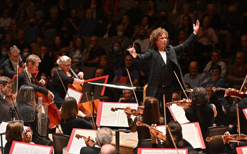 Santtu-Matias Rouvali conducting the Philharmonia at Royal Festival Hall