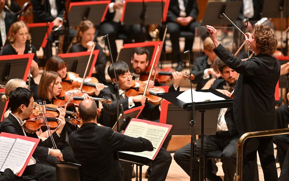 Santtu-Matias Rouvali conducting the Philharmonia at Royal Festival Hall